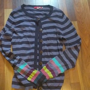 Boden US 6 rainbow sleeve purple cardigan